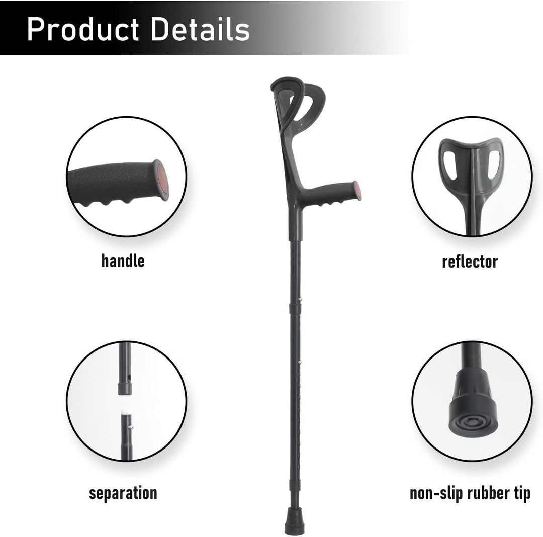 Premium Collapsible Telescopic Cane with LED Light & Alarm – Adjustable Elder Walking Stick with 4-Feet Base for Stability, 