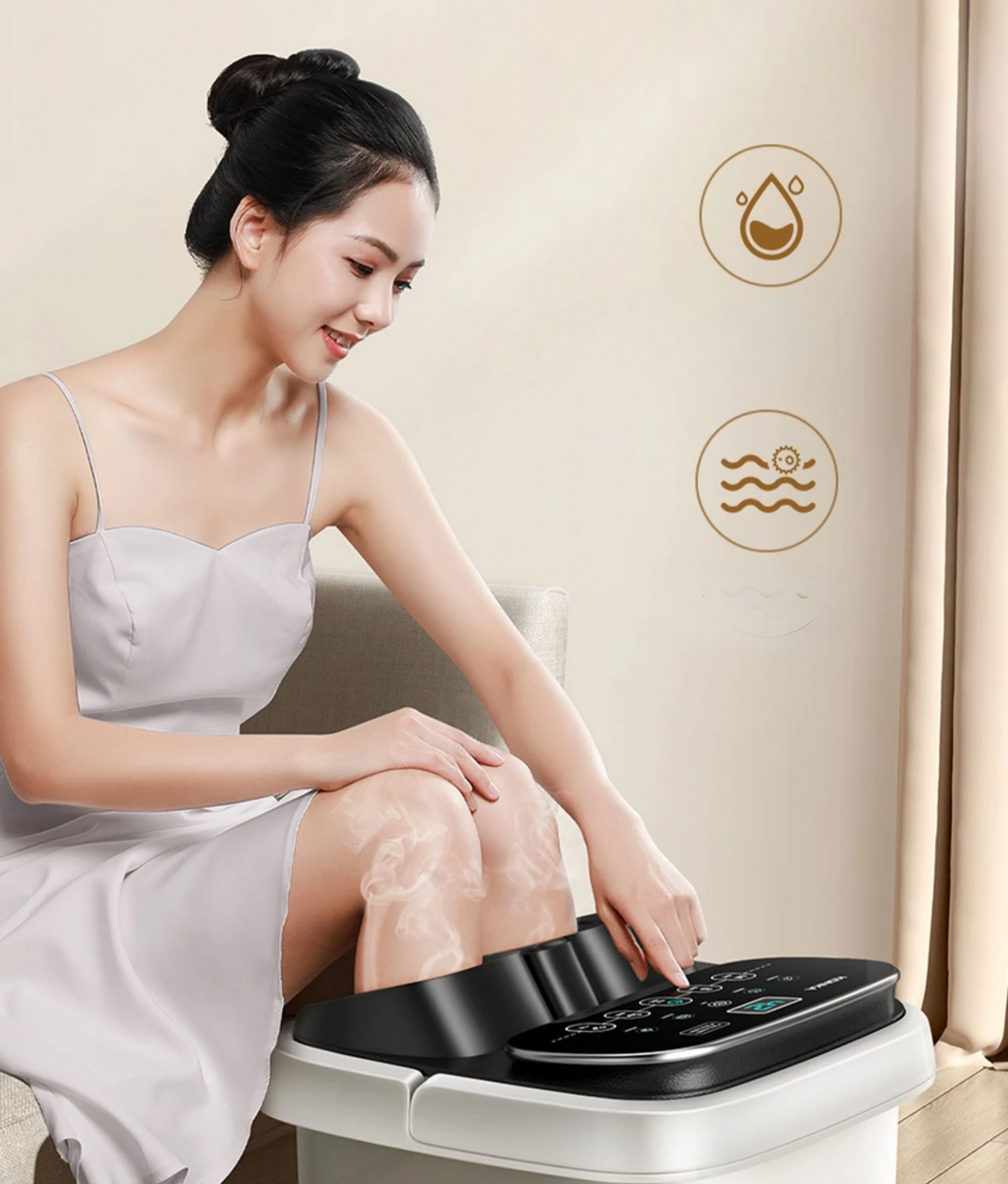 Premium Foot Spa Bath Massager with Heat, 12 Rollers, Digital Control, Pedicure Stone for Acupressure Shiatsu Massage, Foot Pain Relief, Adjustable Temperature, Home Foot Soak Therapy - StrengthXPhysiotherapy