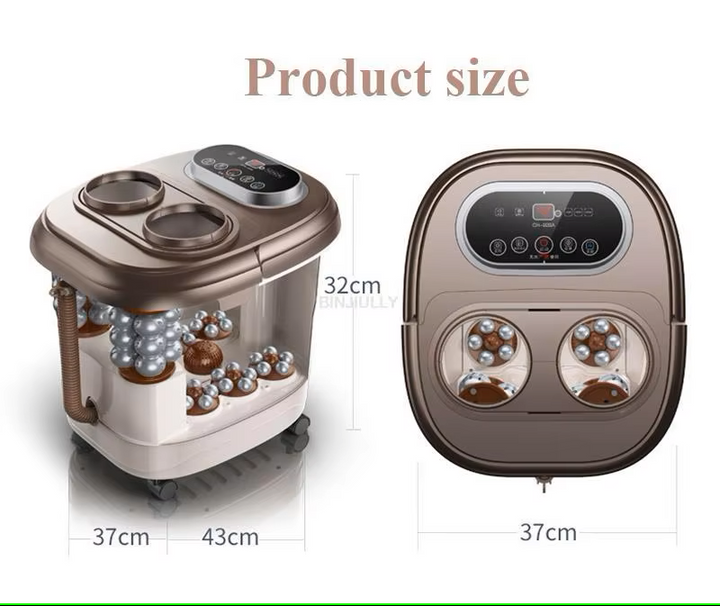 Premium Foot Spa Bath Massager with Heat, 12 Rollers, Digital Control, Pedicure Stone for Acupressure Shiatsu Massage, Foot Pain Relief, Adjustable Temperature, Home Foot Soak Therapy - StrengthXPhysiotherapy