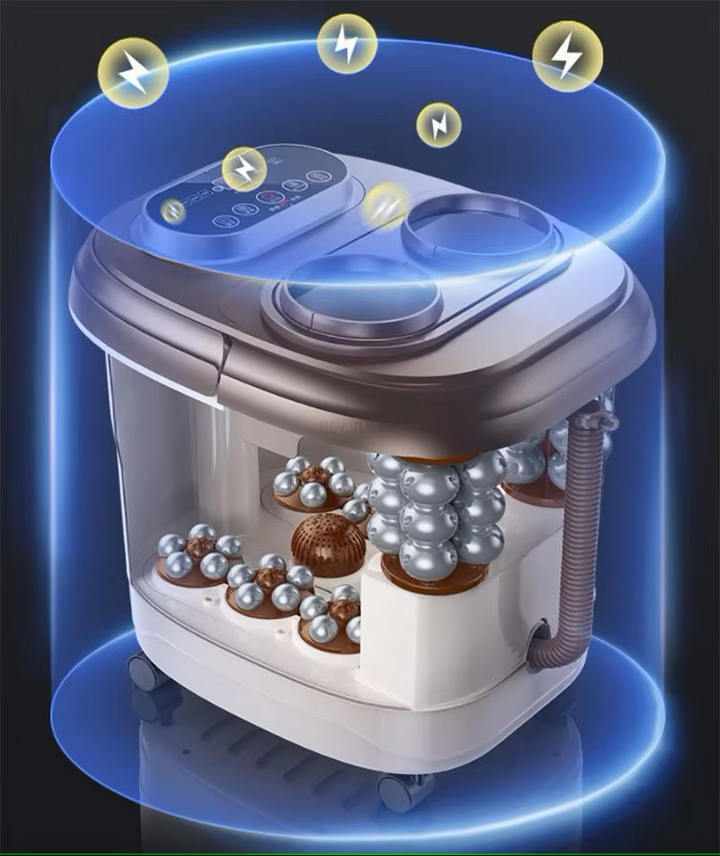 Premium Foot Spa Bath Massager with Heat, 12 Rollers, Digital Control, Pedicure Stone for Acupressure Shiatsu Massage, Foot Pain Relief, Adjustable Temperature, Home Foot Soak Therapy - StrengthXPhysiotherapy