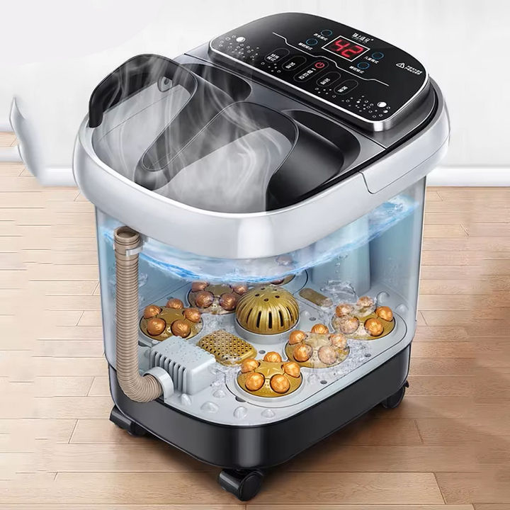 Premium Foot Spa Bath Massager with Heat, 12 Rollers, Digital Control, Pedicure Stone for Acupressure Shiatsu Massage, Foot Pain Relief, Adjustable Temperature, Home Foot Soak Therapy - StrengthXPhysiotherapy