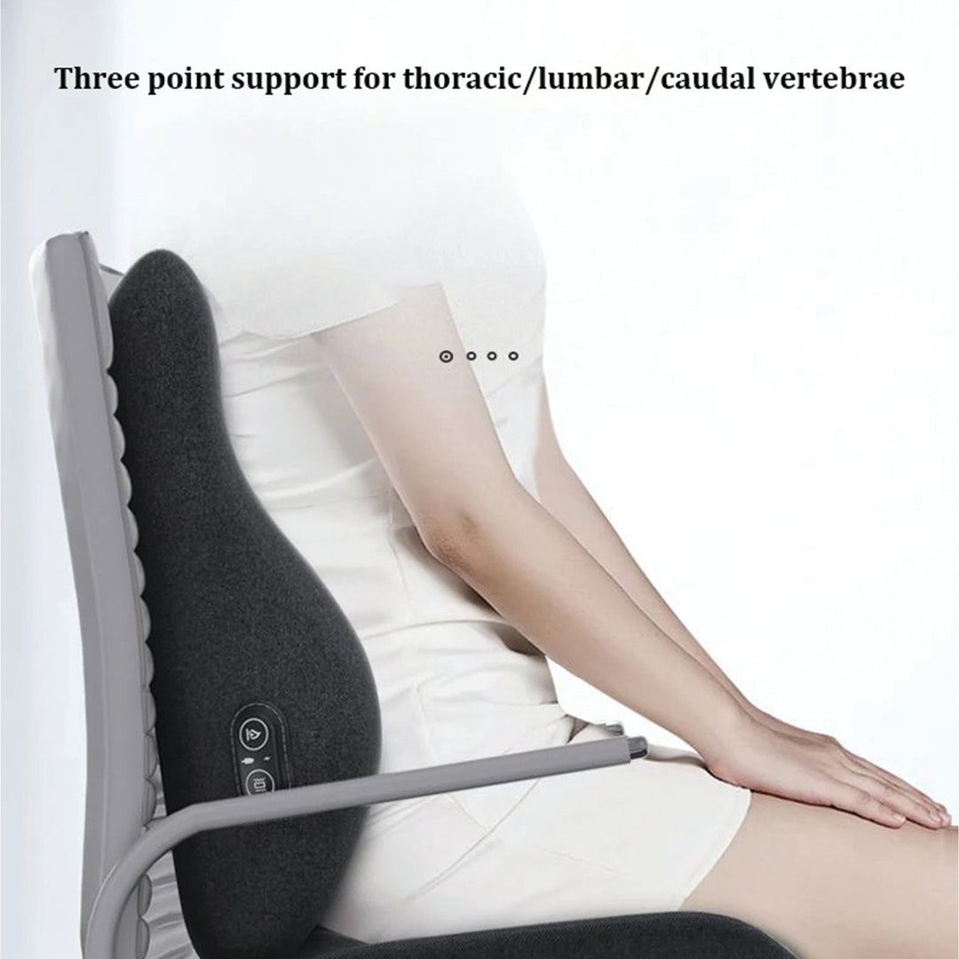 Premium Memory Foam Massage Chair Cushion Set – Electric Waist Pad with Hot Compress for Soreness Relief, Orthopedic Pillow for Car, Office, and Home Use - StrengthXPhysiotherapy