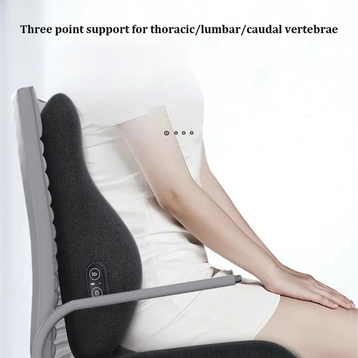 Premium Memory Foam Massage Chair Cushion Set – Electric Waist Pad with Hot Compress for Soreness Relief, Orthopedic Pillow for Car, Office, and Home Use - StrengthXPhysiotherapy