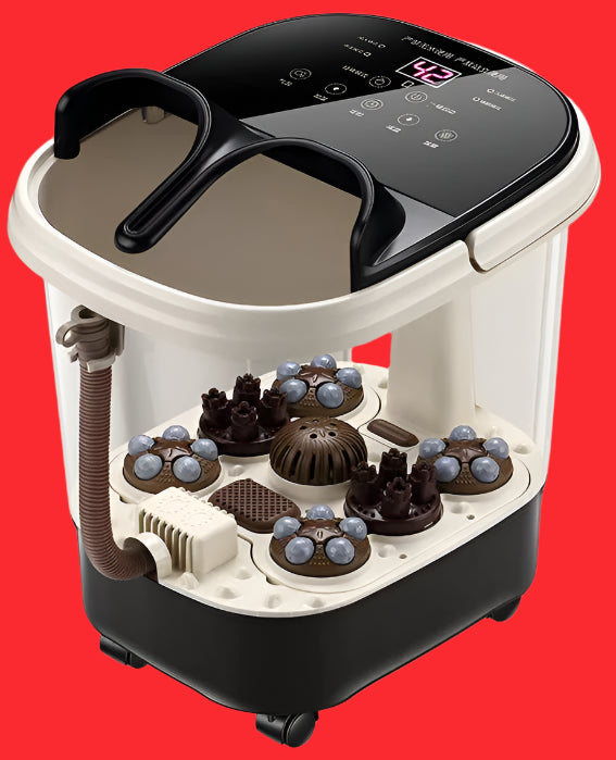 Premium Foot Spa Bath Massager with Heat, 12 Rollers, Digital Control, Pedicure Stone for Acupressure Shiatsu Massage, Foot Pain Relief, Adjustable Temperature, Home Foot Soak Therapy - StrengthXPhysiotherapy