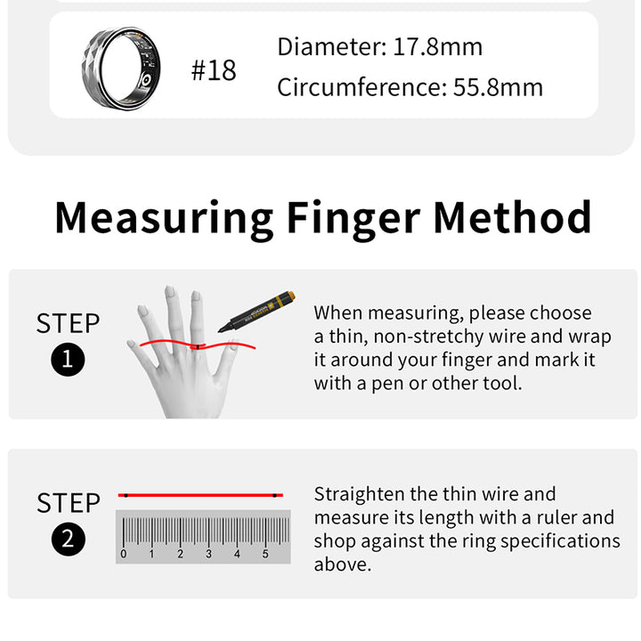 Premium Smart Ring for Health & Sleep Monitoring – 5ATM Waterproof, Heart Rate & Blood Oxygen Tracking, Multi-Sport Modes, 