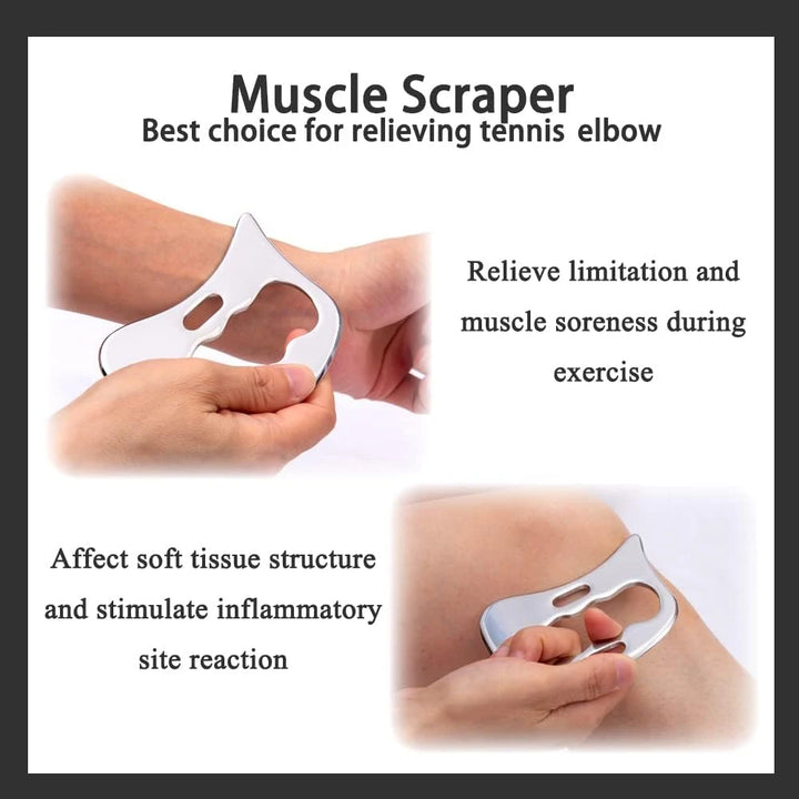 Premium Stainless Steel Gua Sha Scraping Massage Tool - IASTM for Muscle Pain Relief, Soft Tissue Mobilization, and Myofascia