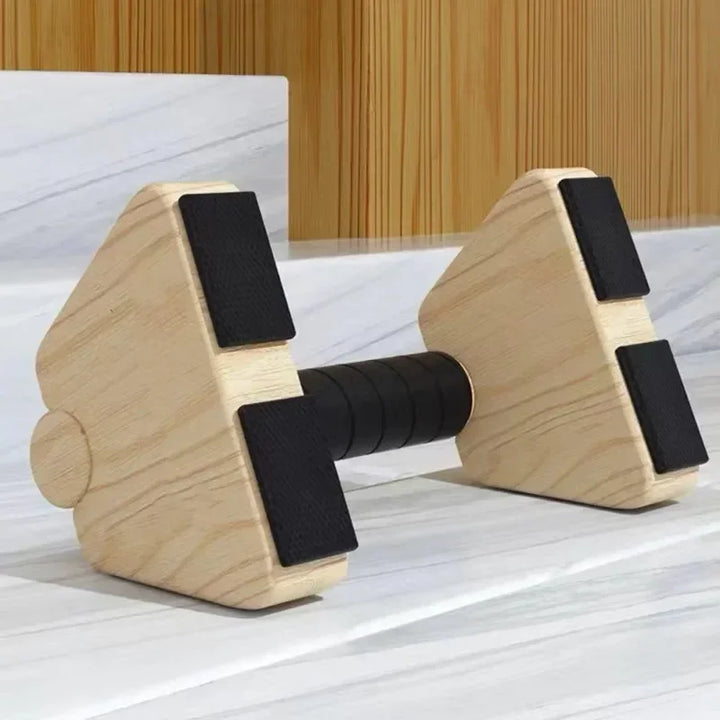 Premium Wooden Push-up Bars – Beech Wood Pull Up Stand Handles for Home Fitness, Calisthenics Exercise Equipment, Non-slip 