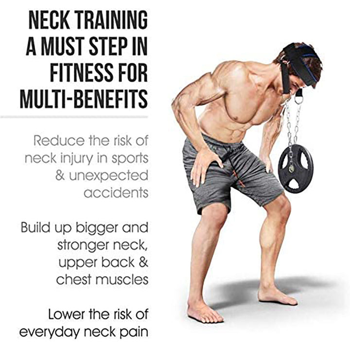 Premium Neck Training Harness for Strength & Muscle Power - Adjustable Head & Neck Weight Lifting Strap - Gym Fitness 