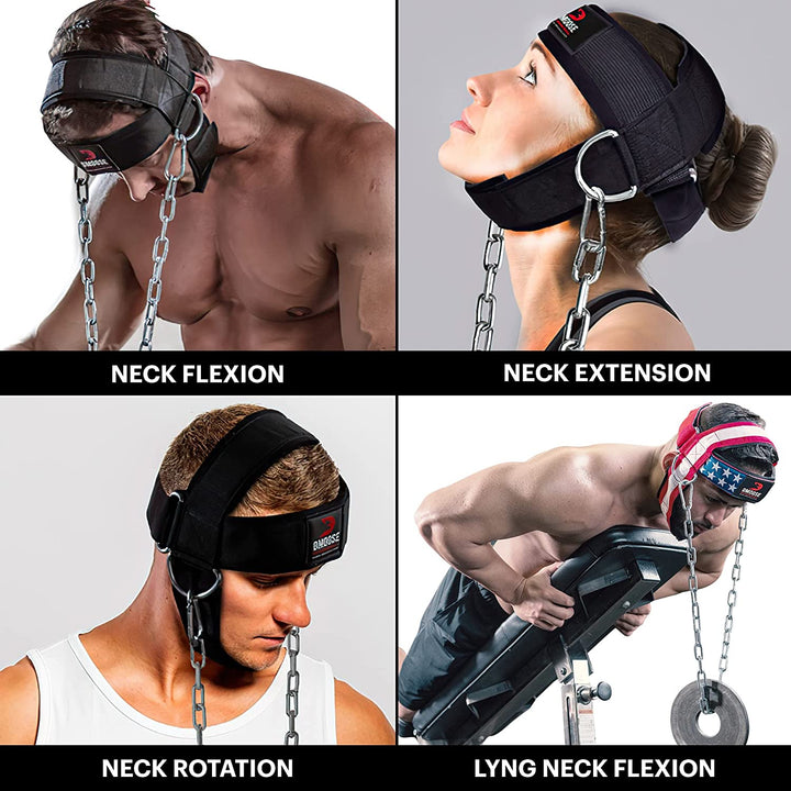 Premium Neck Training Harness for Strength & Muscle Power - Adjustable Head & Neck Weight Lifting Strap - Gym Fitness 