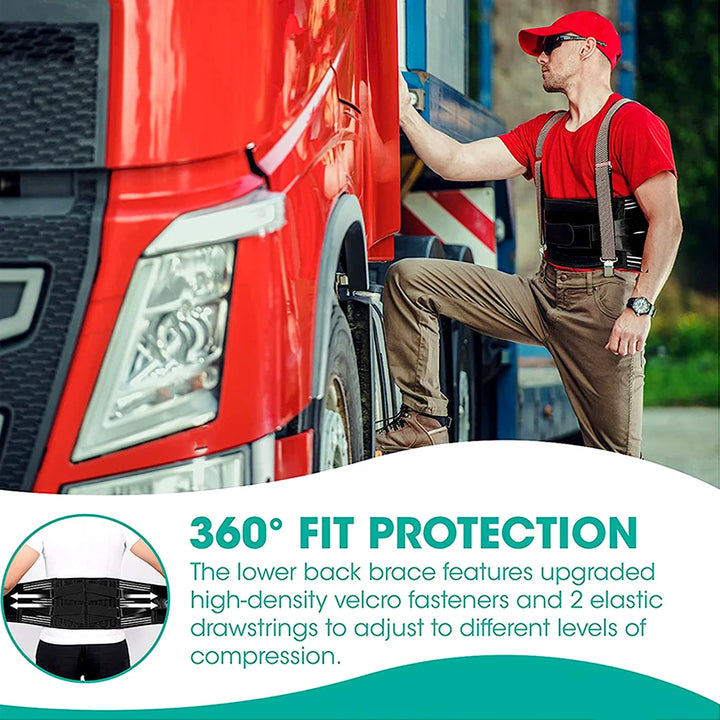 Premium Back Brace for Lower Back Pain Relief – Lumbar Support Belt for Heavy Lifting, Sciatica, Herniated Disc, Men & 