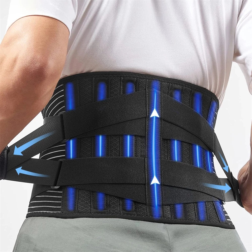 Premium Back Brace for Lower Back Pain Relief – Lumbar Support Belt for Heavy Lifting, Sciatica, Herniated Disc, Men & 