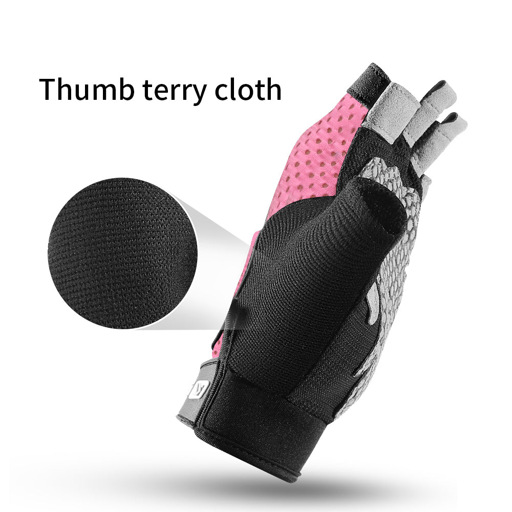 Premium Half Finger Gloves for Gym & Cycling - Anti-Slip Gel Pad Workout Gloves for Men & Women, Fingerless Fitness Gloves,