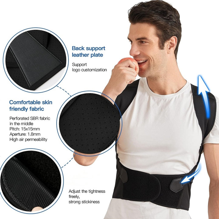 Premium Posture Corrector Back Brace for Men & Women – Adjustable Full Back Support for Pain Relief & Improved Spinal 