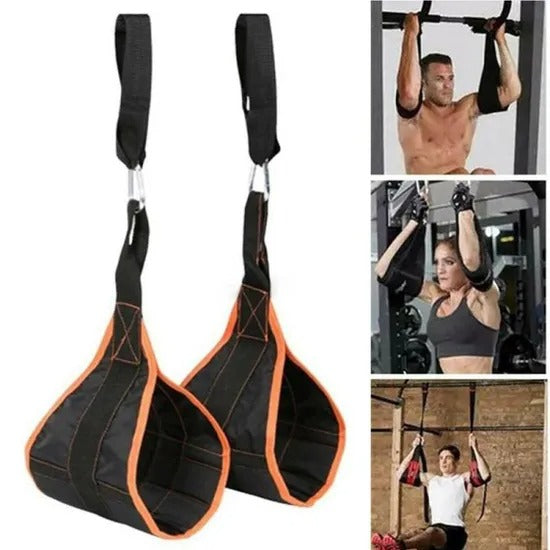 Premium Abdominal Hanging Straps – ABS Training Support for Pull-ups & Core Muscle Workout – Leg Raises, Vertical Crunches, & Sit-ups – Adjustable Nylon Equipment for Fitness - StrengthXPhysiotherapy