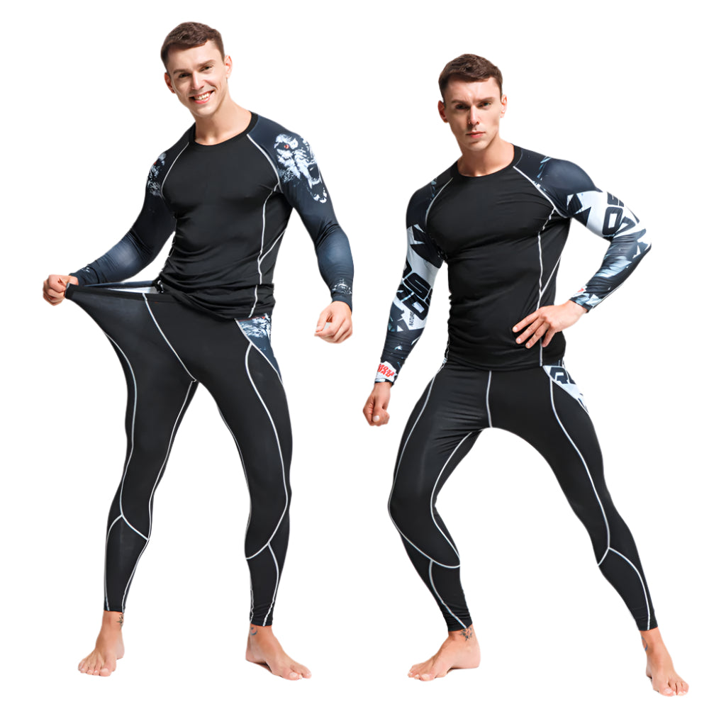 Premium Men’s Compression Sports Suit – Quick-Dry MMA Fitness Training Set, Jogging & Running Rashguard Sportswear - StrengthXPhysiotherapy