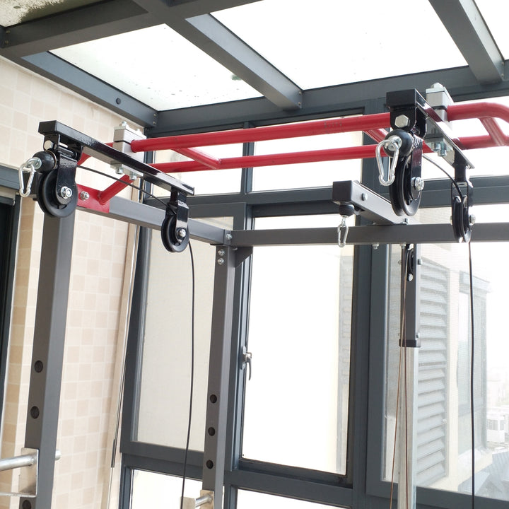 Premium DIY Fitness Double Pulley System – Home Gym Rope Pulldown Attachment for Biceps, Triceps, and Forearm Exercises, 