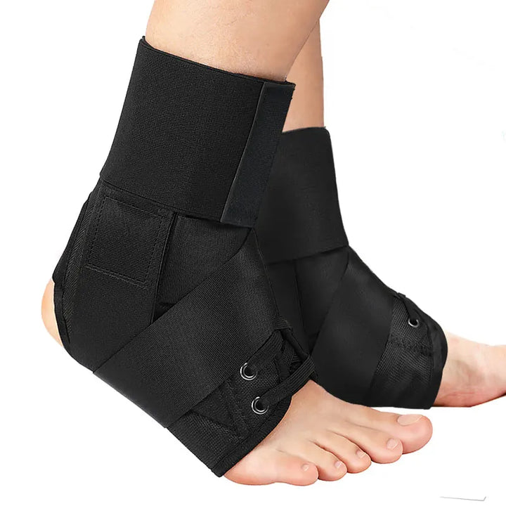 Premium Adjustable Ankle Brace Support for Sports - Lace Up Stabilizer Straps for Sprained Foot - Compression Sleeve - Availa