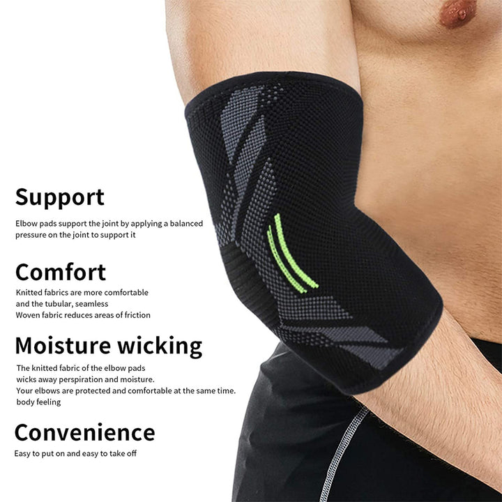 Premium Elbow Support Brace for Sports, Tennis, Golf & Basketball - Elastic Compression Sleeve, Anti-Slip Design for Elbow 