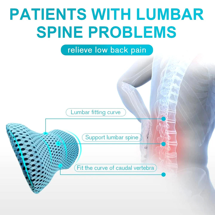 Premium Lumbar Support Pillow – Memory Foam Back Cushion for Car Seat & Office Chair – Ergonomic Waist Pillow for Lower Back