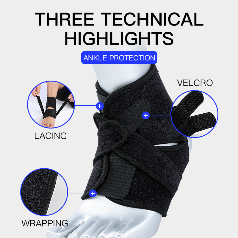 Premium Adjustable Neoprene Ankle Support Brace - Provides Ankle Foot Support, Arthritis Pain Relief, and Comfortable Ankle