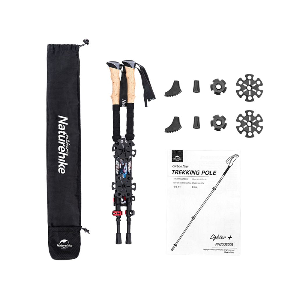 Premium Carbon Fiber Trekking Poles – Lightweight, Collapsible Telescopic Walking & Hiking Stick for Climbing, 2-Piece Set, 
