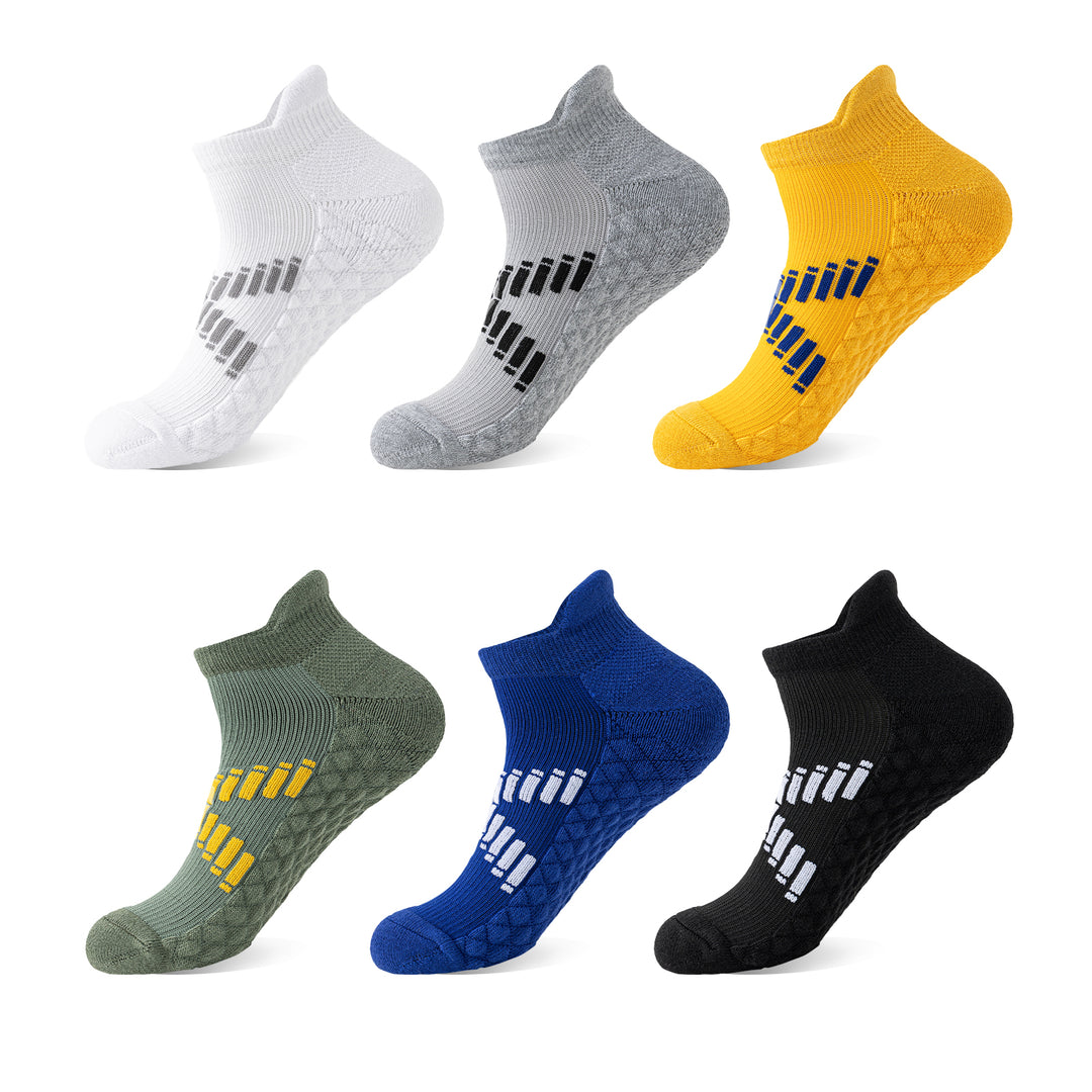 Premium Sweat Absorbing Compression Running & Hiking Socks – 6 Pairs, Thick Cotton Ankle Sports Socks for Men & Women, Low 