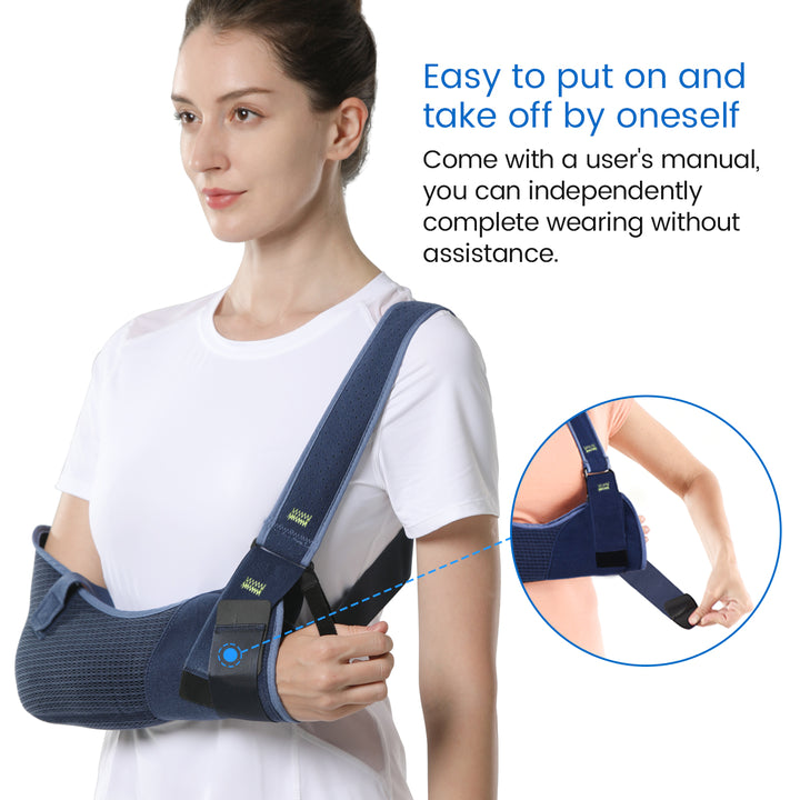 Premium Shoulder Abduction Sling Support with Pillow for Injury Recovery, Medical Immobilizer, Ventilated Mesh, Universal 