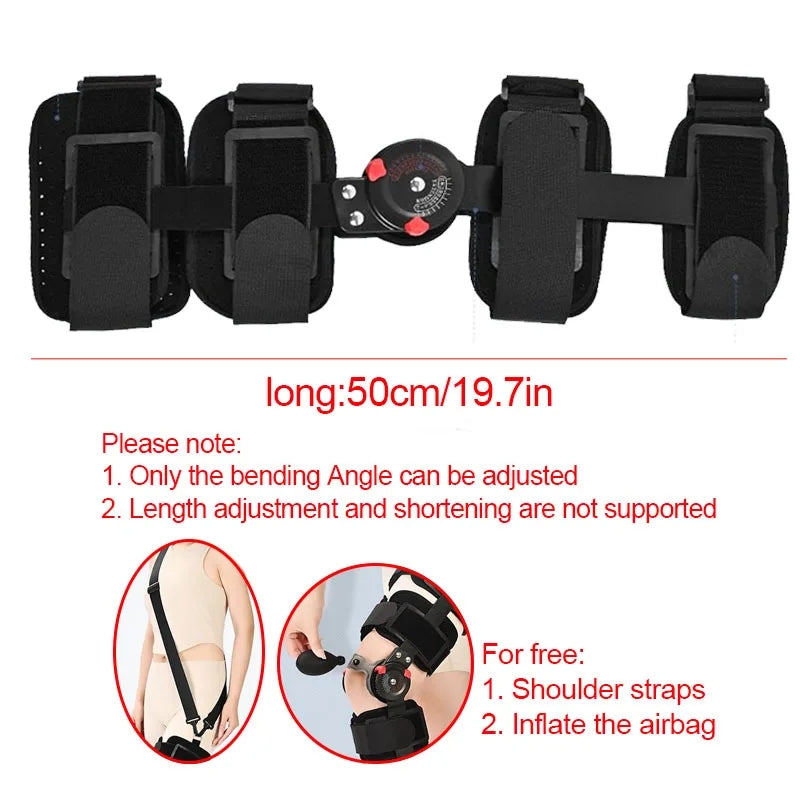 Premium Adjustable Hinged Knee Brace for Postoperative Recovery, ROM Immobilizer for ACL, MCL, Meniscus Tear, and Ligament 