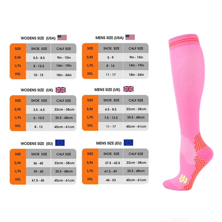 Premium Compression Socks for Men & Women – 20-30 mmHg Support for Varicose Veins, Running, Cycling, Football, Soccer – 