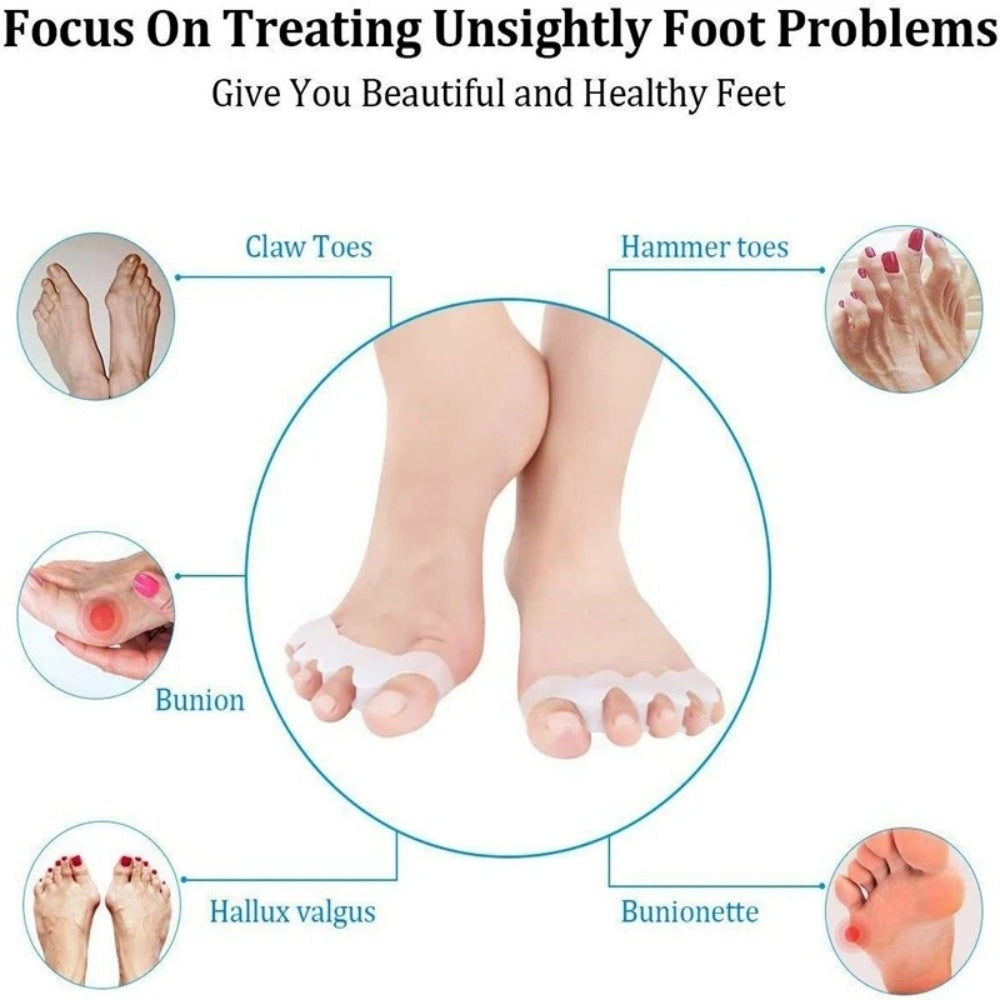 Premium Silicone Gel Bunion Corrector Toe Protector - 2PCS Orthotic Big Toe Separator & Valgus Splint, Adjustable Foot  