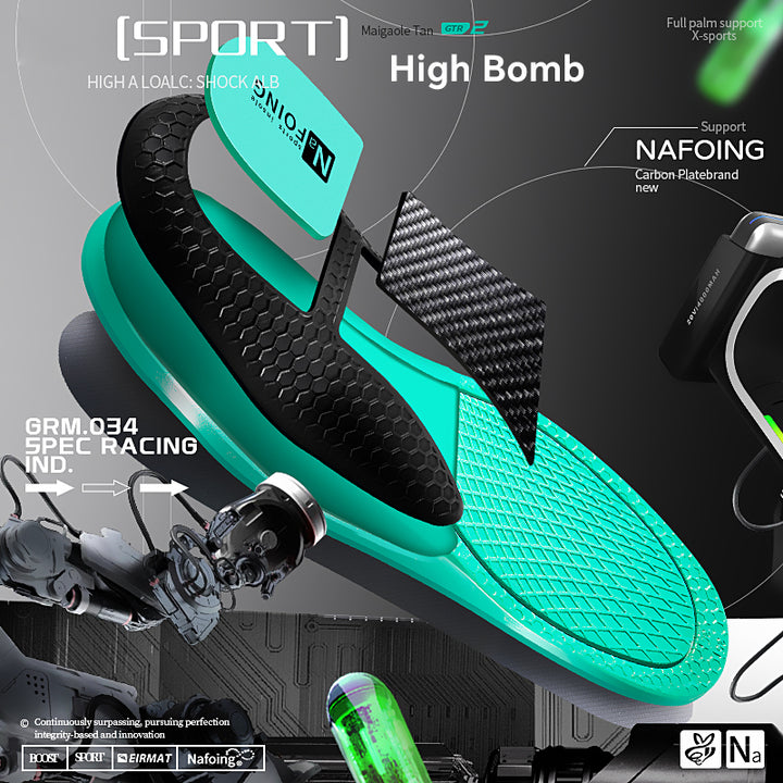 Premium Carbon Plate Running Insoles for Enhanced Propulsion and Speed Rebound - Full-Length Design for Marathon and Racing
