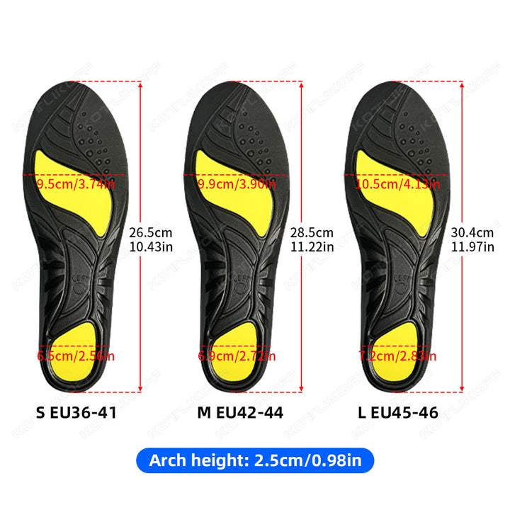 Premium High Arch Support Orthopedic Insoles for Plantar Fasciitis Relief, Cushioning Foot Inserts for Flat Feet, Deep Heel 