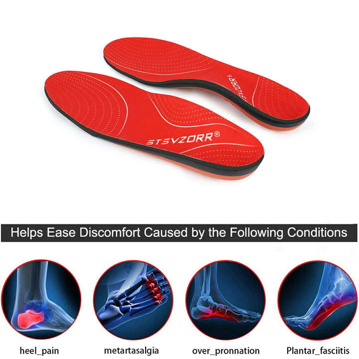 Premium Arch Support Insoles for Pain Relief - Heavy-Duty Orthotics for Flat Feet, Heel Pads, and Plantar Fasciitis in Work Boots for Men and Women - StrengthXPhysiotherapy
