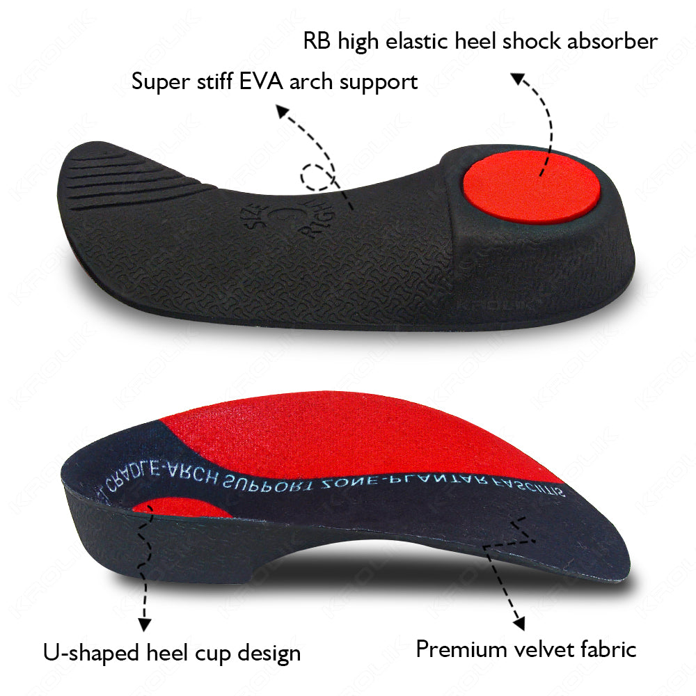 Premium Arch Support Insoles for Severe Flat Feet | Orthotic Inserts for Heel Pain, Plantar Fasciitis Relief | Unisex Shoe 