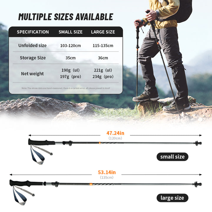Premium Ultralight Folding Trekking Pole – Adjustable Telescopic Walking Stick, Aviation-Grade Aluminum Alloy, EVA Anti-Slip 