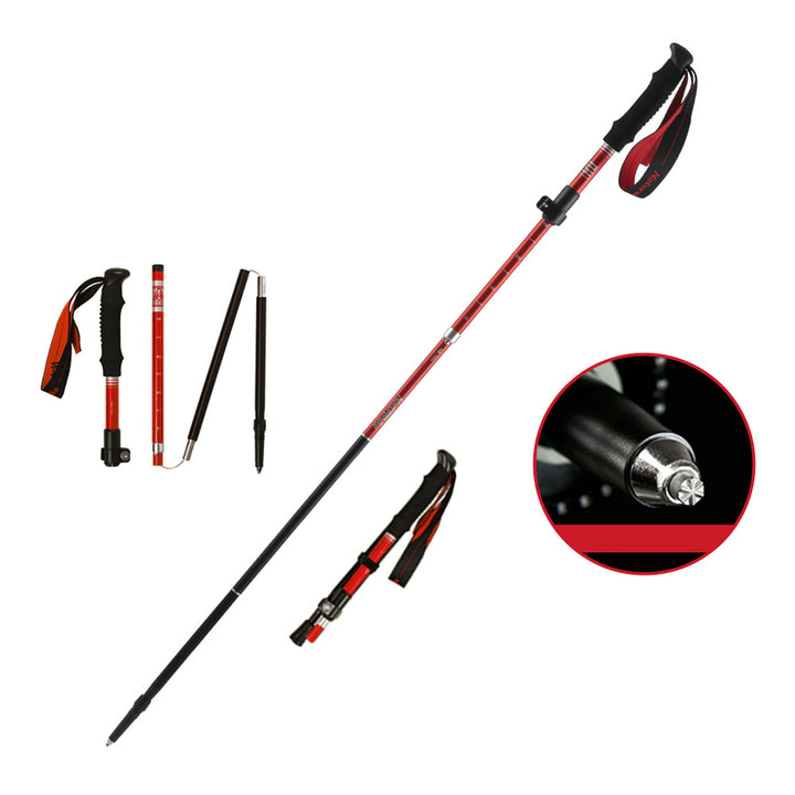 Premium Ultralight Folding Trekking Pole – Adjustable Telescopic Walking Stick, Aviation-Grade Aluminum Alloy, EVA Anti-Slip Handle, Portable for Hiking, Camping, and Outdoor Adventures - StrengthXPhysiotherapy