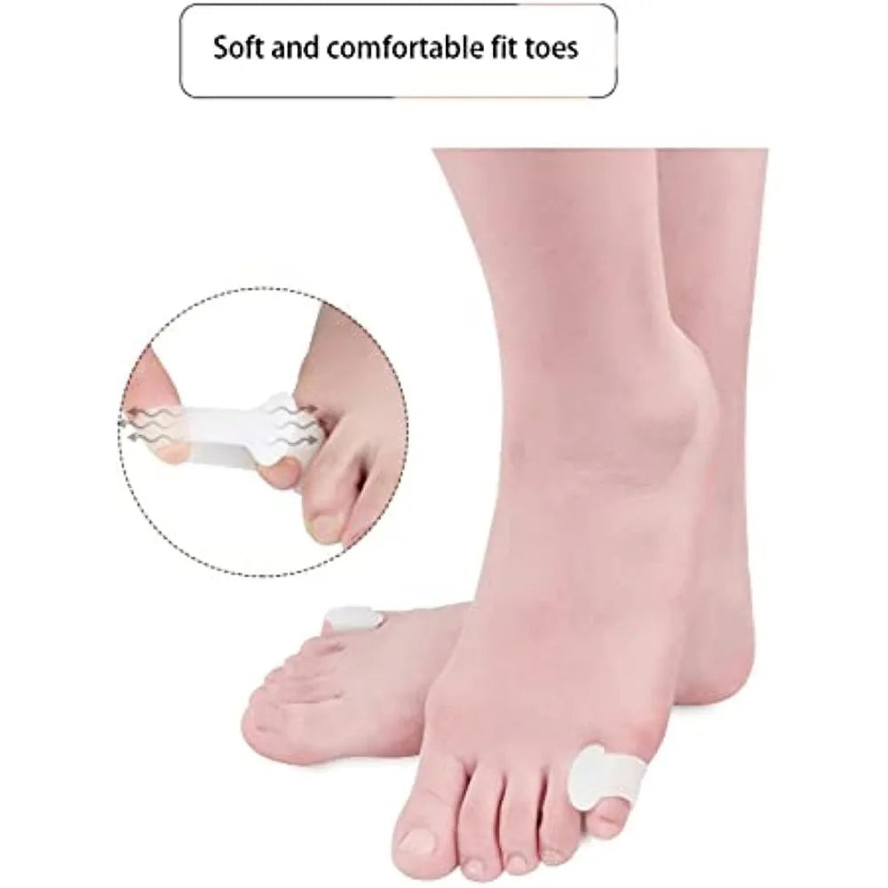 Premium Silicone Toe Separator - 2PCS Gel Bunion Corrector & Orthopedic Hallux Valgus Spacer for Foot Care, Pedicure, and 