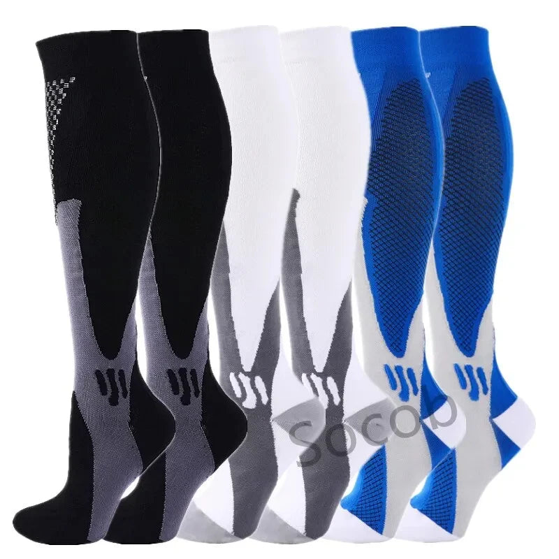 Premium Compression Socks for Men & Women – Elastic Sports, Running, Hiking, Pregnancy & Flight Socks for Varicose Veins, Swollen Legs, Marathon Support - StrengthXPhysiotherapy