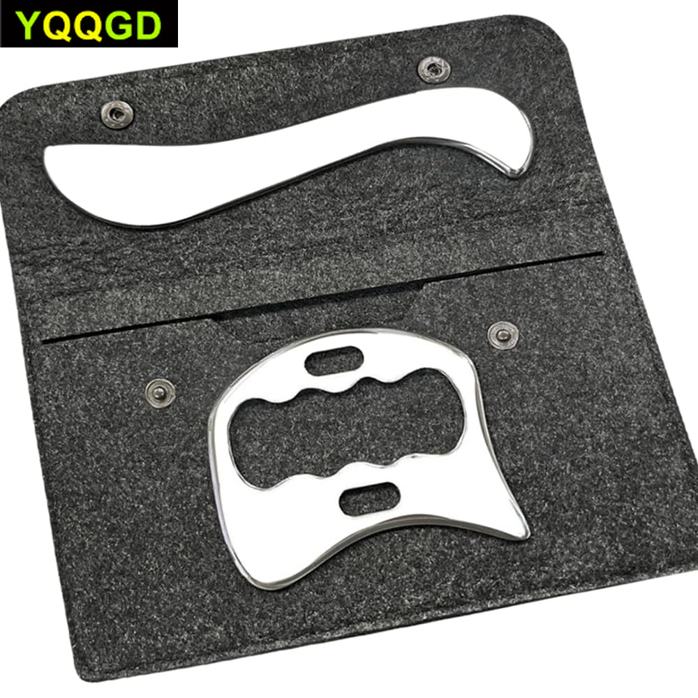 Premium Stainless Steel Gua Sha Massage Tool Set - Myofascial Release Scraper for Muscle Pain Relief, Blood Circulation, and 