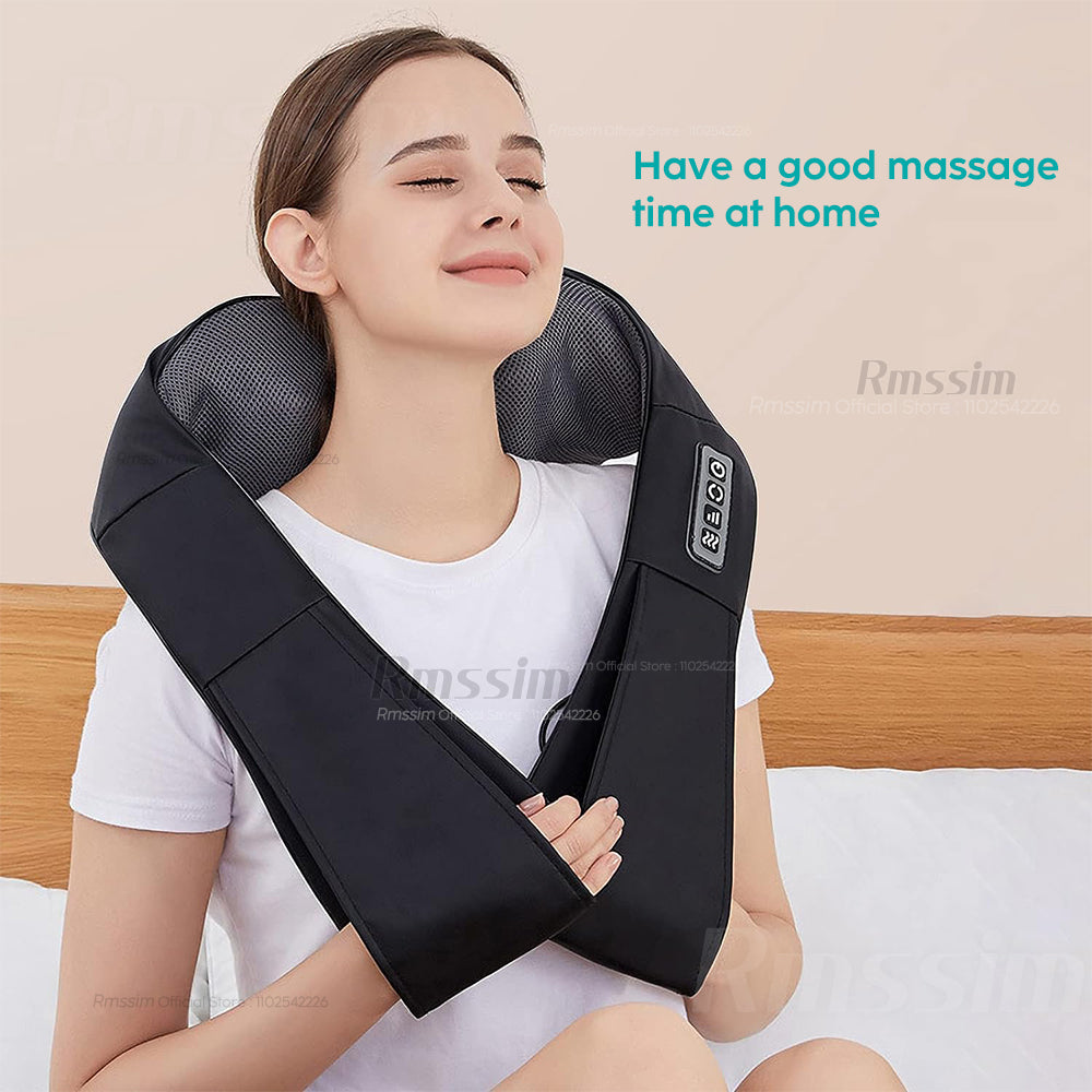 Premium Shiatsu Back, Neck & Shoulder Massager with Heating Function, 4D Deep Tissue Kneading Massage Pillow for Full Body 