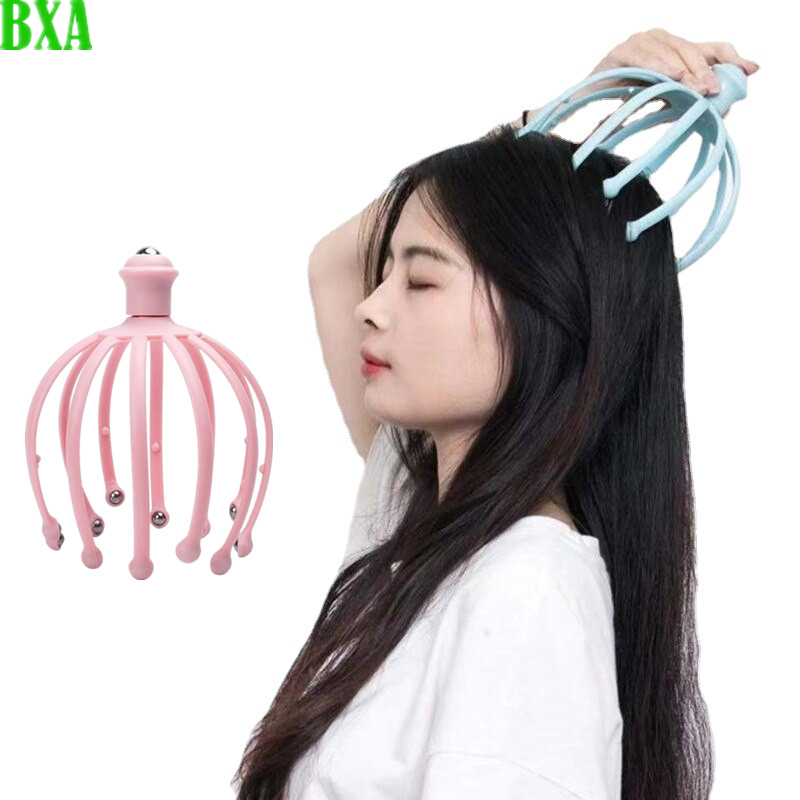 Premium Head Massager - Octopus Scalp Scratcher with Stainless Steel Tentacles for Deep Tissue Relaxation, Acupoint