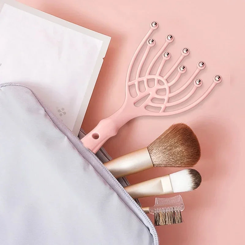 Premium Head Massager - Octopus Scalp Scratcher with Stainless Steel Tentacles for Deep Tissue Relaxation, Acupoint