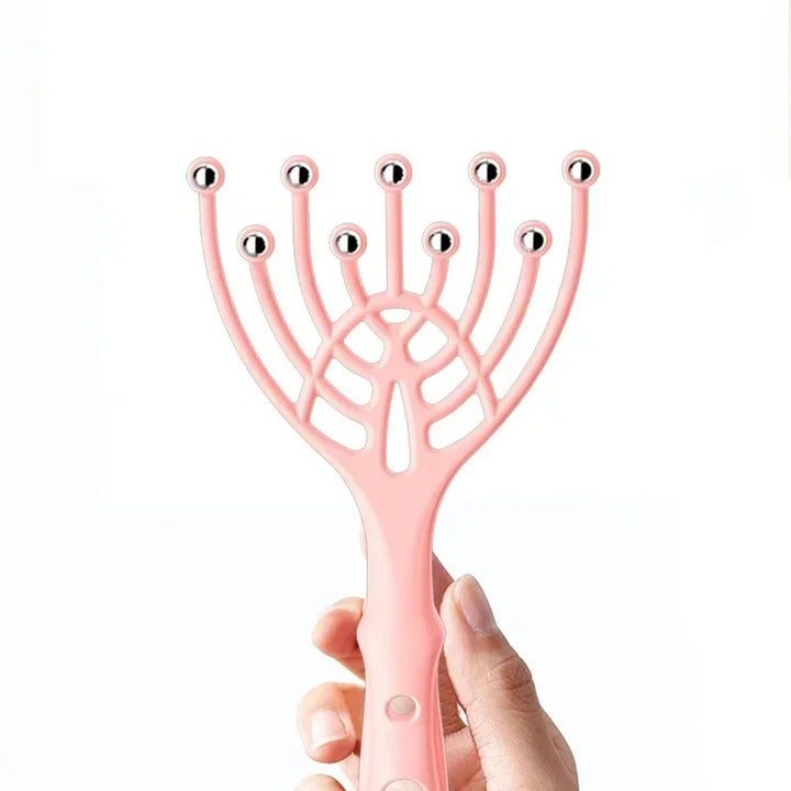 Premium Head Massager - Octopus Scalp Scratcher with Stainless Steel Tentacles for Deep Tissue Relaxation, Acupoint