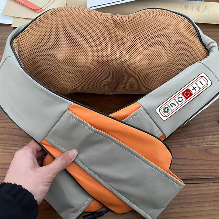 Luxury Wireless Neck and Back Massager for Cervical Relaxation and Trapezius Relief | Kneading Massage Shawl for Targeted 