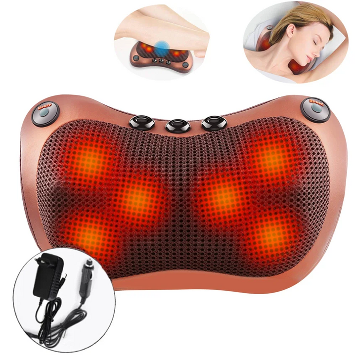 Premium Electric Shiatsu Massage Pillow for Neck, Back, and Body Pain Relief | Multifunctional Heating Massage Pillow for Car