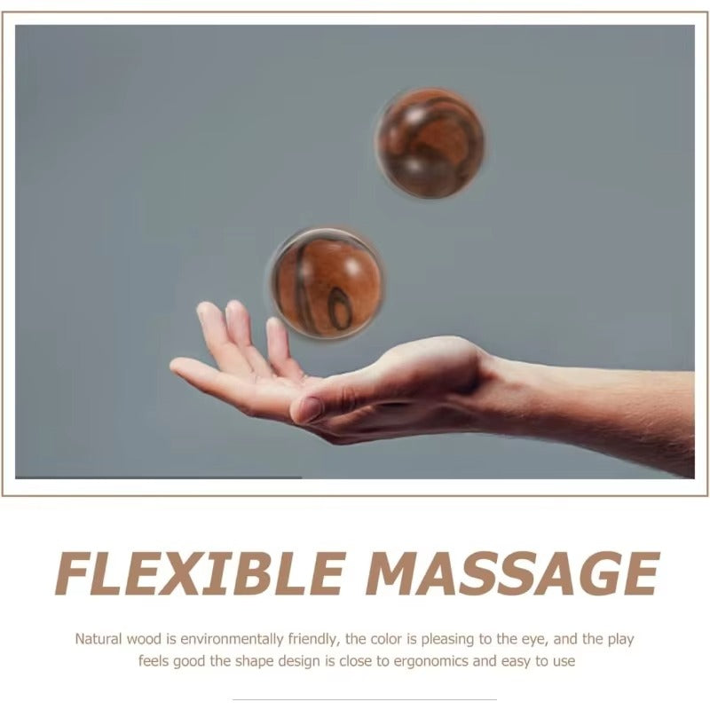 Premium Wooden Massage Balls for Hand Exercise, Stress Relief, and Finger Strength – Set of 2, Ideal for Arthritis, Carpal Tunnel, and Rehabilitation - StrengthXPhysiotherapy