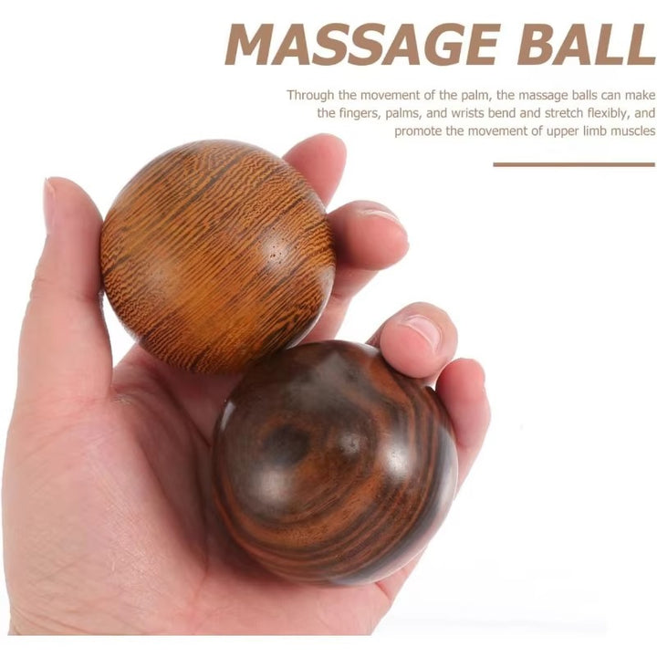 Premium Wooden Massage Balls for Hand Exercise, Stress Relief, and Finger Strength – Set of 2, Ideal for Arthritis, Carpal Tunnel, and Rehabilitation - StrengthXPhysiotherapy