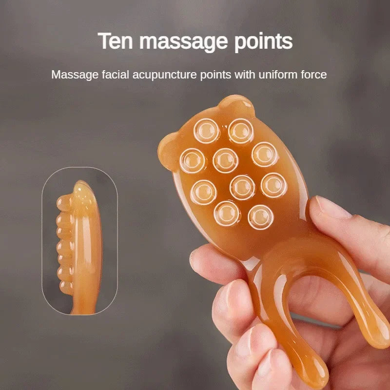 Premium Resin Face Lifting Gua Sha Tool - Y-shaped Fork Massage Plate for Facial Sculpting, Nose Massage, and Trigger Point