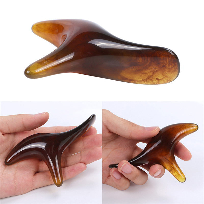 Premium Amber Resin Gua Sha Scraping Tool for Foot Massage and Relaxation, Antibacterial Beeswax Material, Ergonomic Handle,