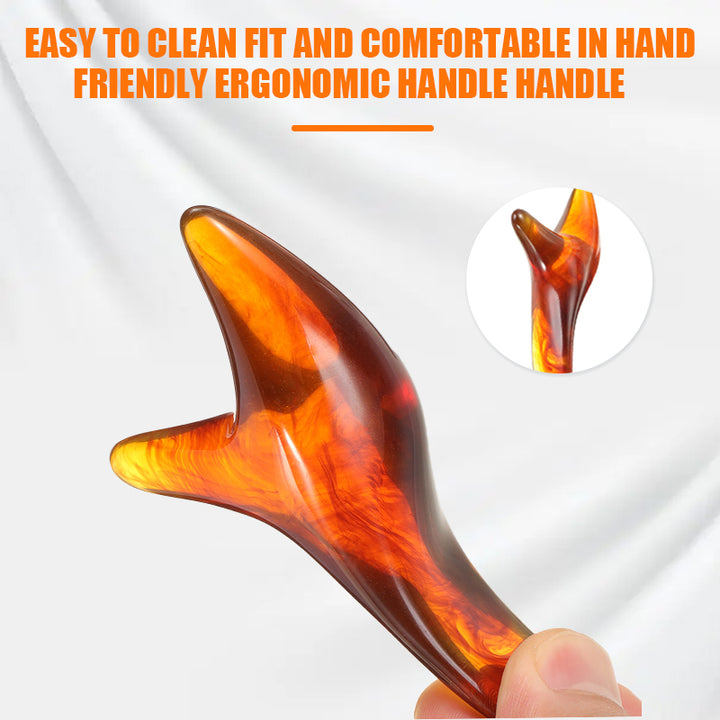 Premium Amber Resin Gua Sha Scraping Tool for Foot Massage and Relaxation, Antibacterial Beeswax Material, Ergonomic Handle,